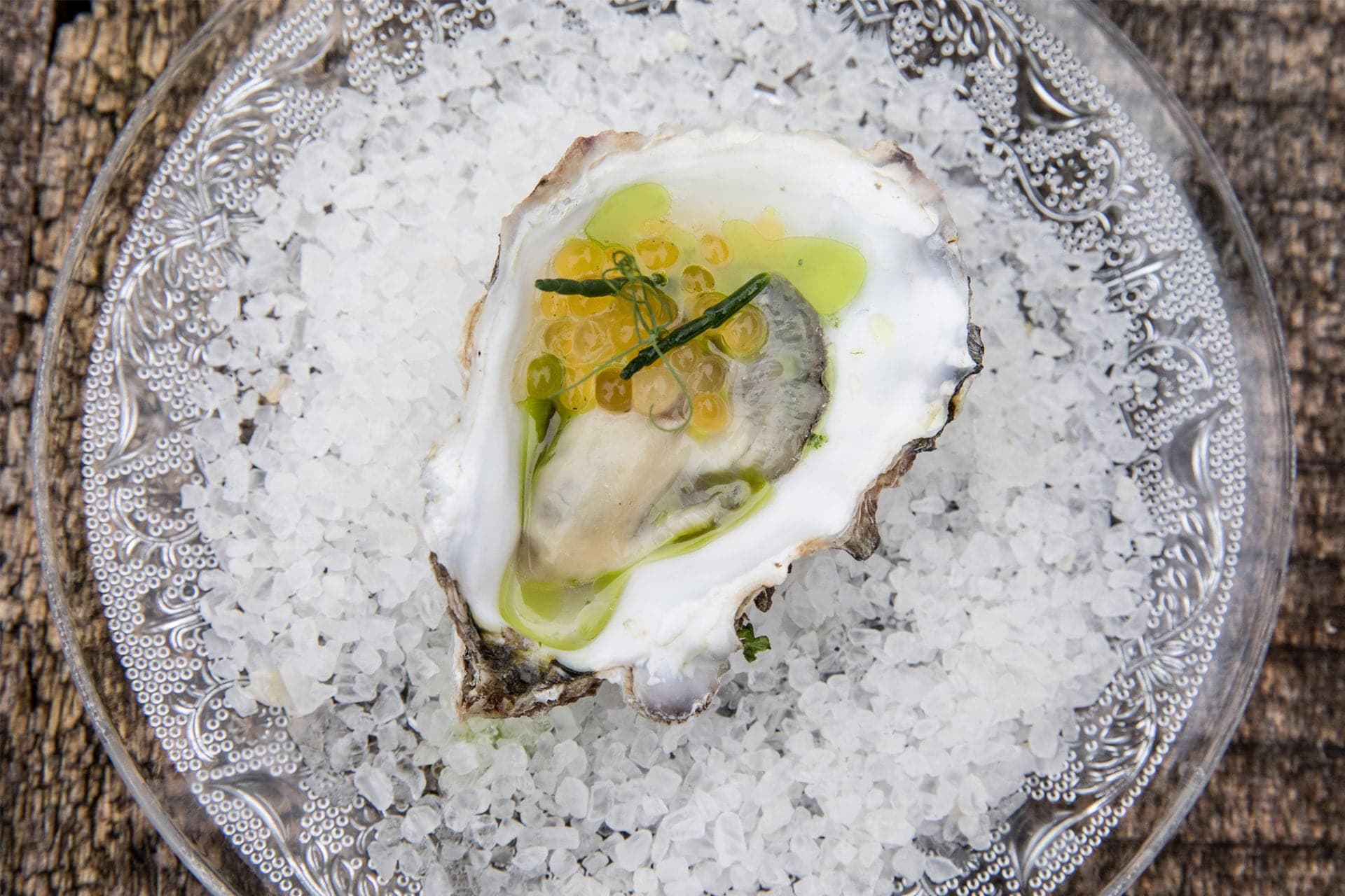 Foto van gerecht met Oester